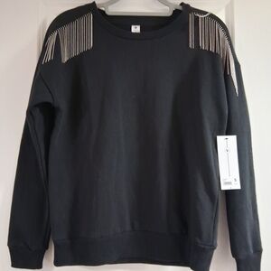 Velocity Black Women's Sweater with Embellishments